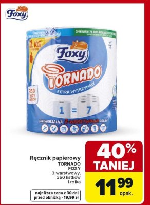 Ręcznik papierowy Tornado Foxy 3-warstwowy 350 listków Troika promocja w Carrefour