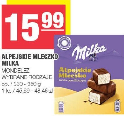 Alpejskie mleczko milka MONDELEZ promocja w SPAR