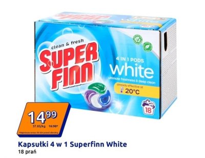 Kapsułki do prania 4 w 1 Superfinn White promocja w Action