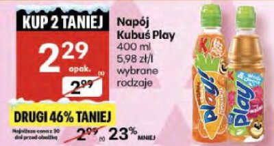 Napój Kubuś Play promocja w Delikatesy Centrum