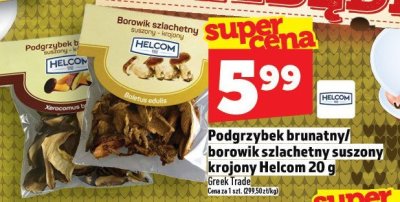 Podgrzybek brunatny/borowik szlachetny suszony krojony Helcom 20 g promocja w TOPAZ