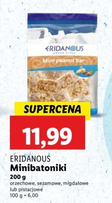 Minibatoniki greckie z orzeszkami ziemnymi Eridanous promocja