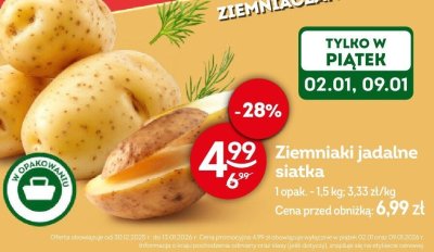 Ziemniaki jadalne siatka promocja w Żabka