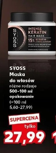 Maska do włosów Syoss intense keratin promocja w Kaufland