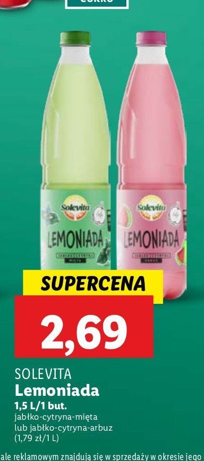 Lemoniada jabłko-cytryna-mięta Solevita promocja