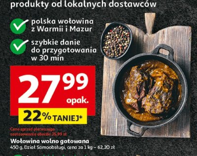 Wołowina wolno gotowana 450 g Dział Samoobsługi promocja w Auchan