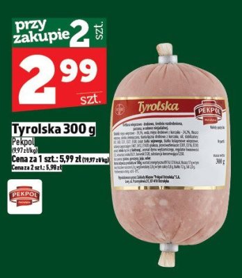 Kiełbasa Tyrolska Pekpol promocja w TOPAZ