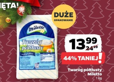 Twaróg półtłusty Miletto promocja w Netto