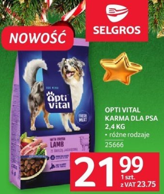 Karma Optivital dla psa 2,4 kg promocja w Selgros