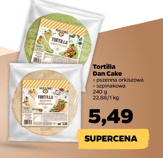 Tortilla wraps szpinak Dan cake promocja