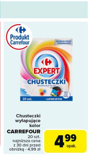 Chusteczki wyłapujące kolor Carrefour expert promocja