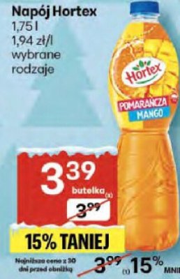 Napój Hortex wybrane rodzaje promocja w Delikatesy Centrum