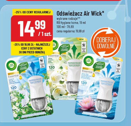 Odświeżacz morska bryza i kwiat lotosu Air wick electric essential oils promocja