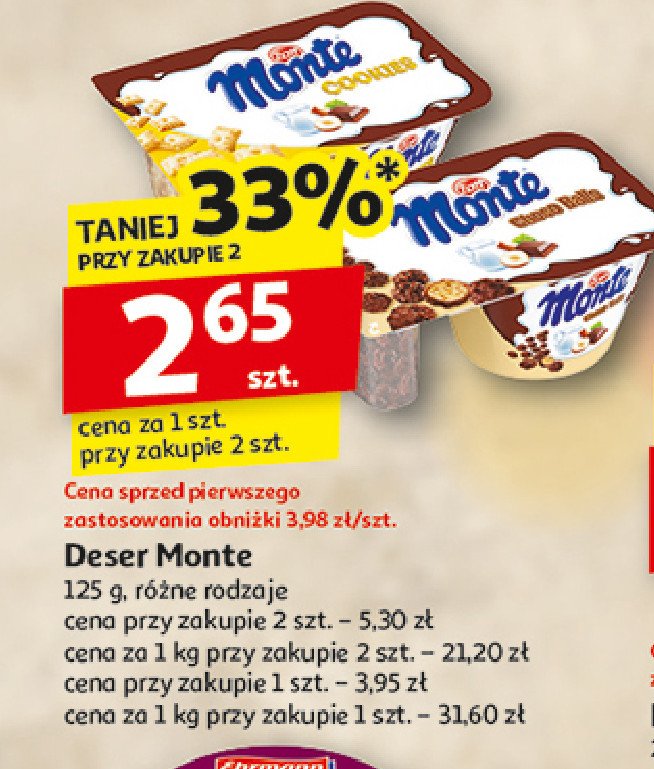 Deser z kawałkami ciastek Zott monte cookies promocja