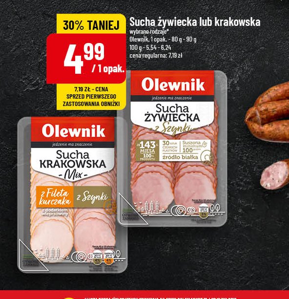 Sucha żywiecka z szynki Olewnik promocja