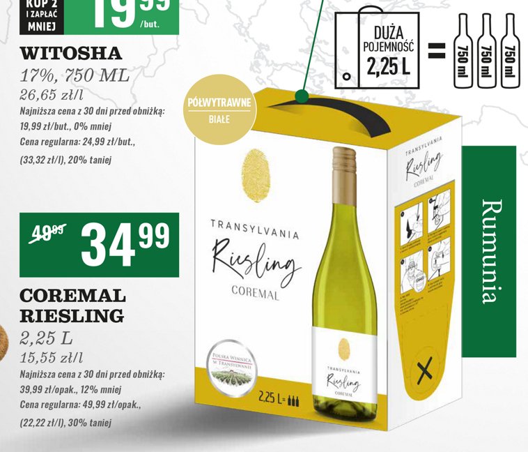 Wino Coremal riesling promocja