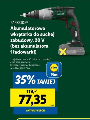 Wiertarko-wkrętarka akumulatorowa 20V Parkside (Lidl) promocja