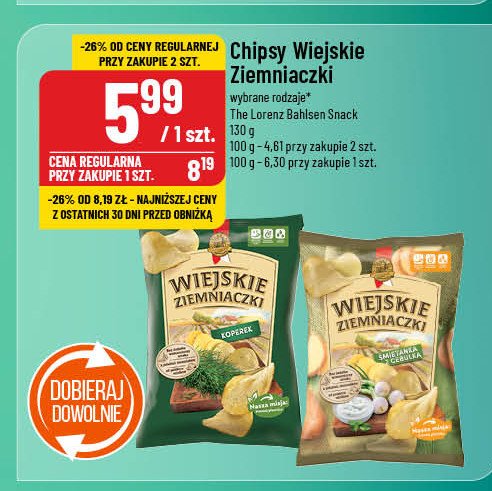 Chipsy koperek Lorenz wiejskie ziemniaczki promocja