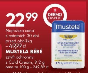 Sztyft ochronny Mustela Bébé Cold Cream promocja w Super-Pharm