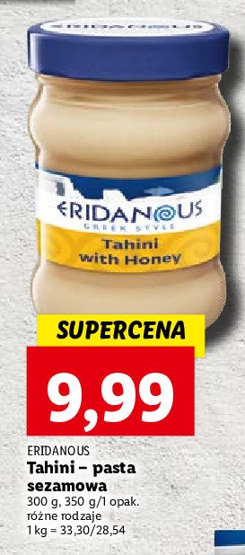 Pasta tahini honey Eridanous promocja