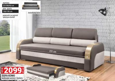 Sofa KOMO wybrane wzory i kolory promocja w Merkury Market