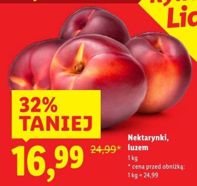Nektarynki luzem promocja w Lidl