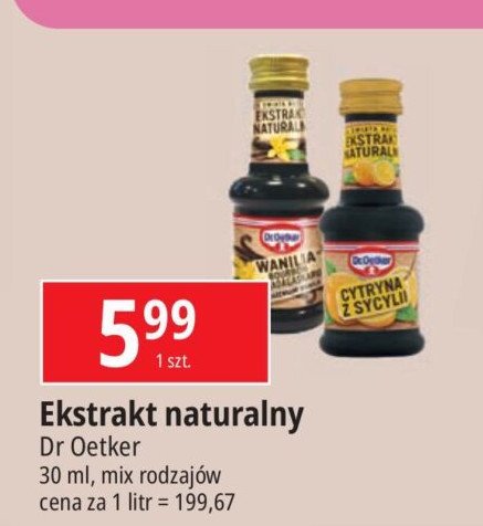 Ekstrakt naturalny cytryna z sycylii Dr. oetker ze świata natury promocja w Leclerc