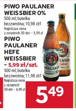 Piwo Paulaner hefe-weissbier naturtrub promocja