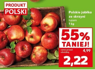 Polskie jabłka ze skrzyni luzem promocja w Kaufland