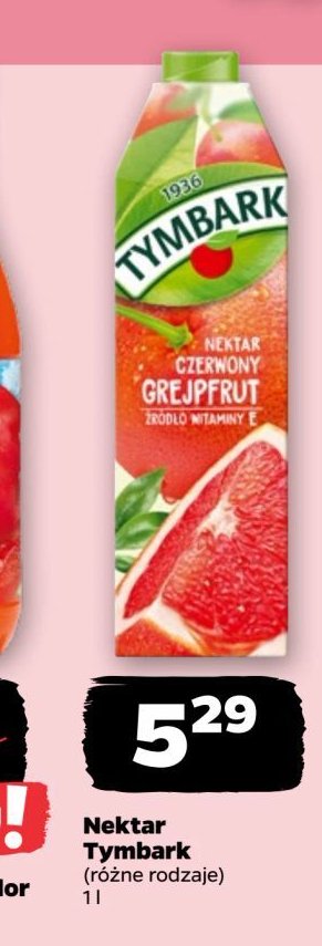 Nektar czerwony grejpfrut Tymbark 1936 promocja w Netto