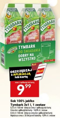 Sok 100% jabłko Tymbark 3 w 1 i rastaw promocja w Twój Market