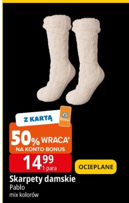 Skarpety damskie Pablo mix kolorów ocieplane promocja w Leclerc