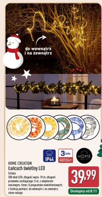 Oświetlenie świąteczne Łańcuch świetlny LED HOME CREATION promocja w Aldi