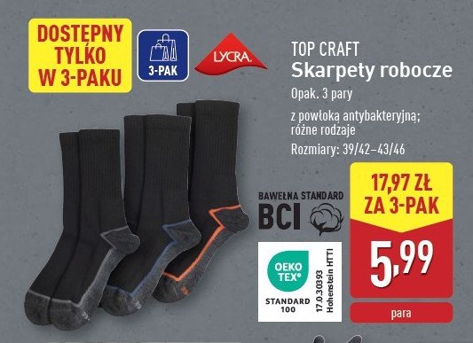 Skarpety męskie 43/46 Top craft promocja