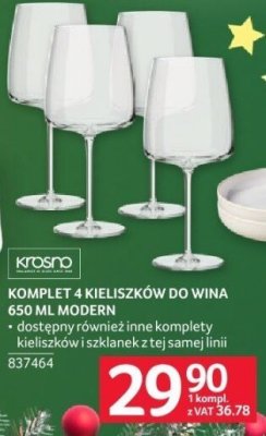 Komplet 4 kieliszków do wina 450 ml Modern Krosno promocja w Selgros