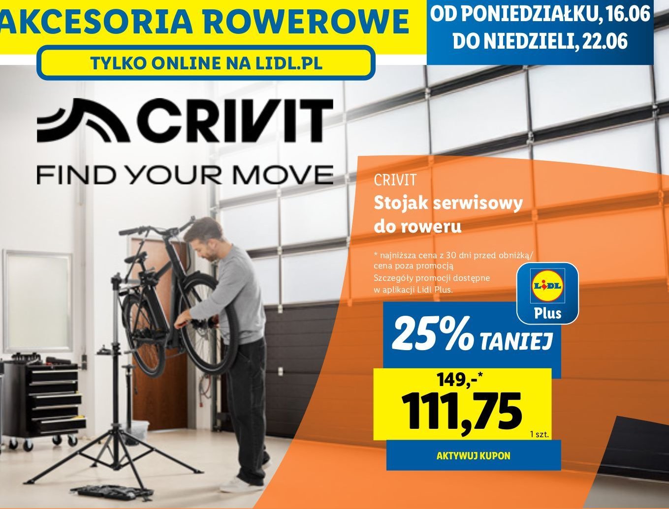 Stojak montażowy do roweru Crivit promocja w Lidl