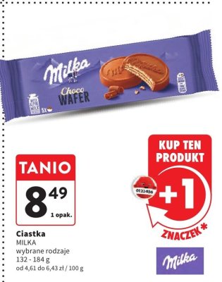 Ciastka MILKA Choco Wafer wybrane rodzaje promocja w Intermarche