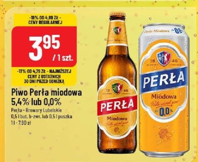 Piwo Perła miodowa 5,4% promocja w POLOmarket