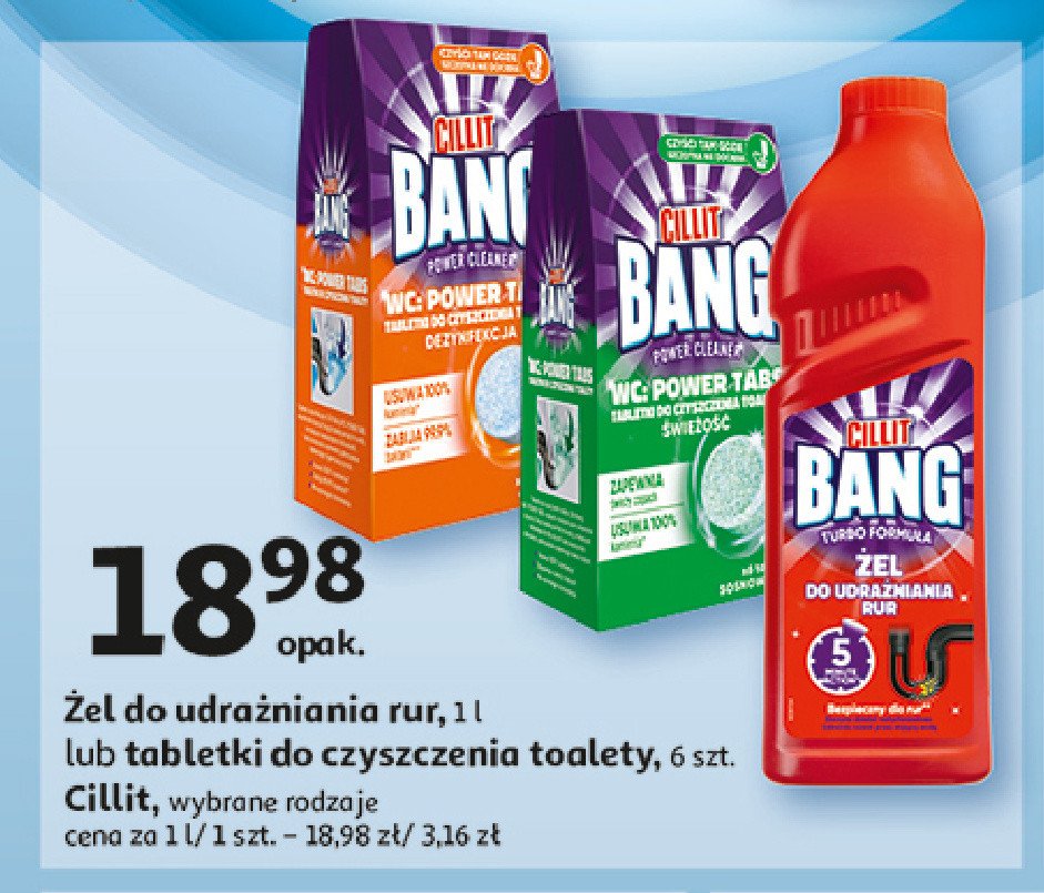 Tabletki do czyszczenia wc Cillit bang promocja w Auchan