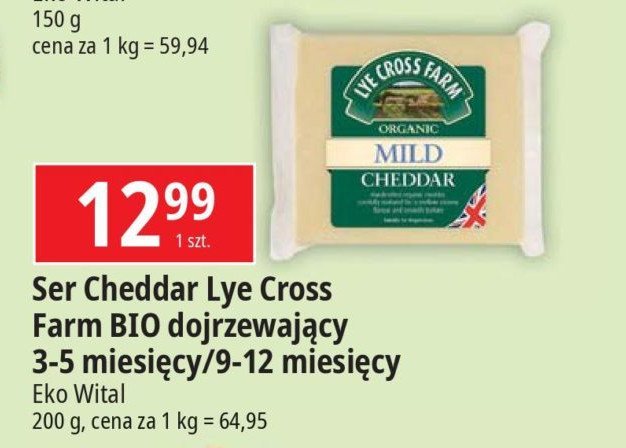 Ser cheddar mild 3-5 mięsięcy bio LYE CROSS promocja