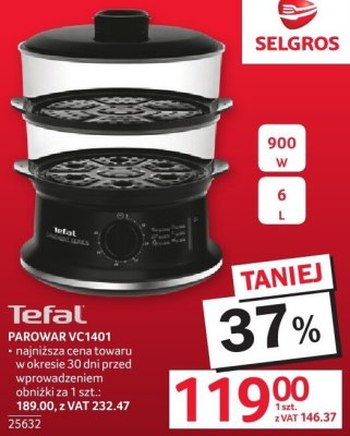 Parowar Tefal VC1401 promocja w Selgros
