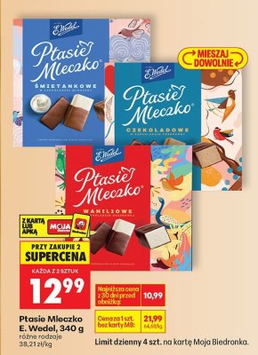 Czekolada Ptasie Mleczko E. Wedel czekoladowe, 340 g promocja w Biedronka