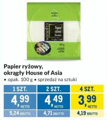 Papier ryżowy, okrągły House of Asia promocja w Makro