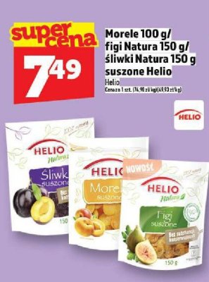 Morele Helio 100g/Figi Natura 150g/śliwki Natura 150g suszone Helio promocja w TOPAZ