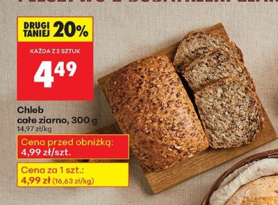 Chleb całe ziarno, 300 g promocja w Biedronka