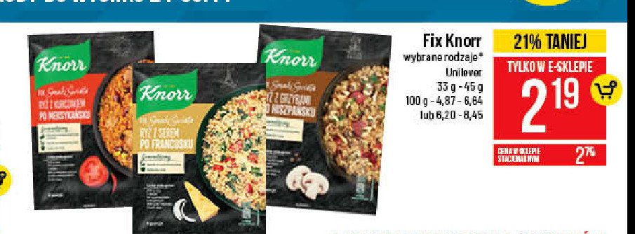 Ryż z grzybami po hiszpańsku Knorr fix smaki świata promocja