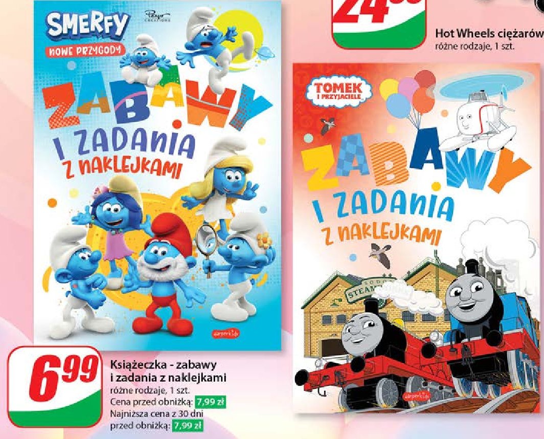 Zabawy i zadania z naklejkami smerfy promocja w Dino