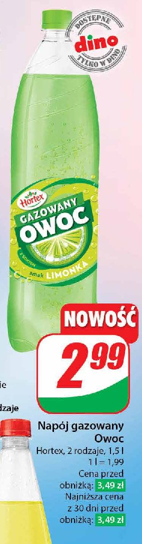 Napój limonka Hortex gazowany owoc promocja