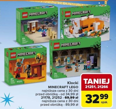 Klocki MINECRAFT LEGO 21251, 21266 promocja w Carrefour Market