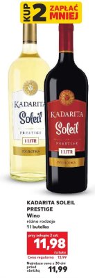 Wino KADARITA SOLEIL PRESTIGE białe różne rodzaje promocja w Kaufland